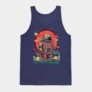 Robot crashing through the waves Tank Top